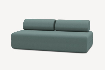 Canapé 3 places non convertible et modulable - Tissu lisse Vert
