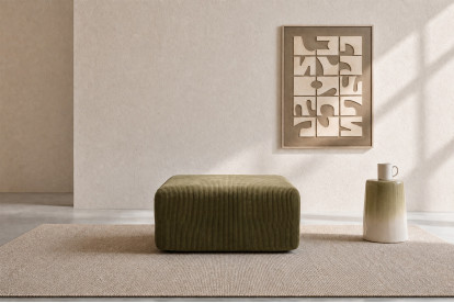 Pouf non convertible et modulable - Velours côtelé Vert
