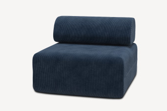 Fauteuil non convertible et modulable - Velours côtelé Bleu