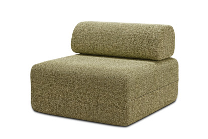 Fauteuil non convertible et modulable - Tissu tweed Vert