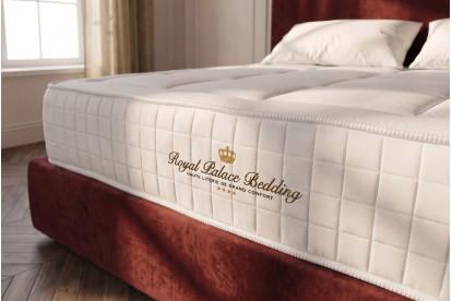 Pack lit complet 140x190 cm - Matelas + Sommier Blanc (en kit) + 2 oreillers + Couette - Balmoral