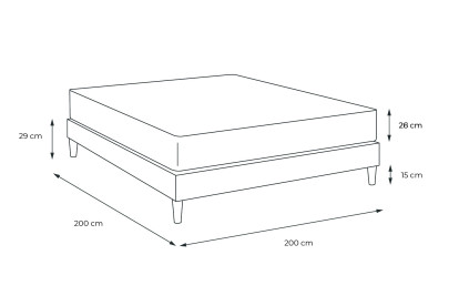 Pack lit complet 200x200 cm - Matelas + Sommier Gris (en kit) + 2 oreillers + Couette - Vitalspring Recover