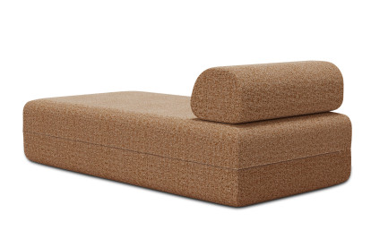 Méridienne non convertible et modulable - Tissu tweed Marron