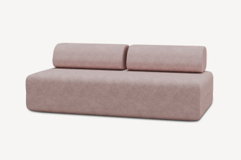Canapé 3 places non convertible et modulable - Velours côtelé Rose pâle