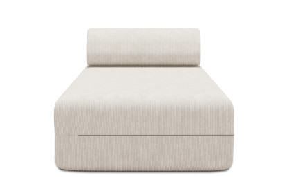 Méridienne non convertible et modulable - Velours côtelé Blanc