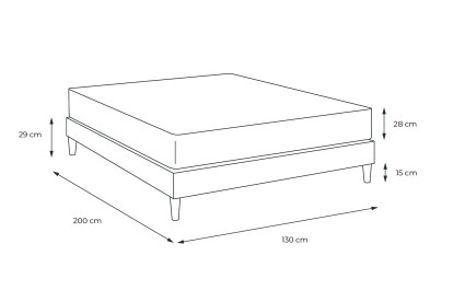 Ensemble Matelas Sommier 135x200 cm - Sommier Noir (en kit) - Vitalspring Recover