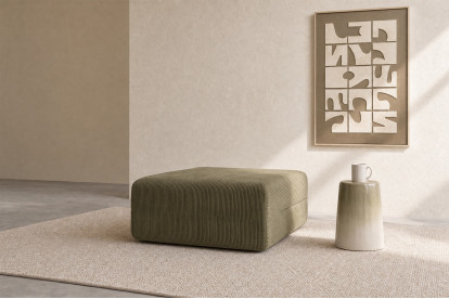 Pouf non convertible et modulable - Velours côtelé Vert
