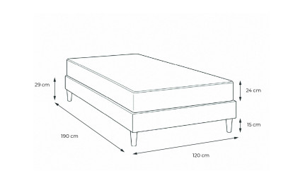 Ensemble Matelas Sommier 120x190 cm - Sommier Noir (en kit) - Vital Power Zen