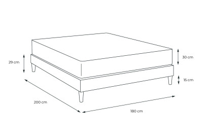 Ensemble Matelas Sommier 180x200 cm - Sommier Blanc (en kit) - Trente