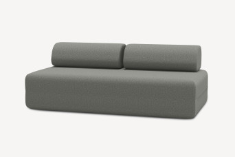 Canapé 3 places non convertible et modulable - Tissu lisse Gris