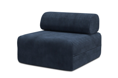 Fauteuil non convertible et modulable - Velours côtelé XL Bleu