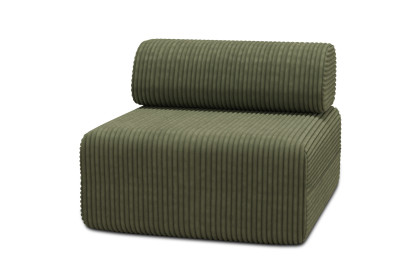 Fauteuil non convertible et modulable - Velours côtelé XL Vert