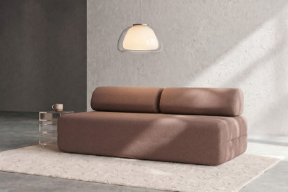 Canapé 3 places non convertible et modulable - Tissu lisse Terracotta