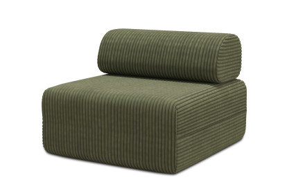 Fauteuil non convertible et modulable - Velours côtelé XL Vert