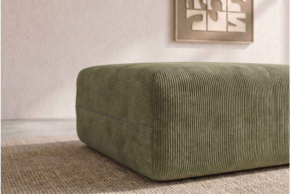 Pouf non convertible et modulable - Velours côtelé Vert