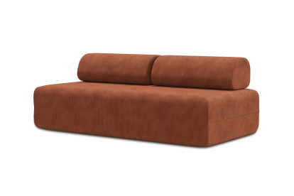 Canapé 3 places non convertible et modulable - Velours côtelé Terracotta