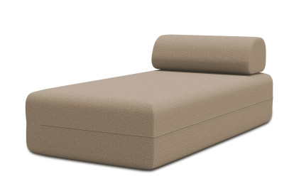 Méridienne non convertible et modulable - Tissu lisse Marron
