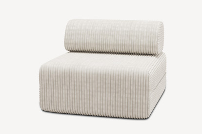 Fauteuil non convertible et modulable - Velours côtelé XL Blanc