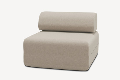 Fauteuil non convertible et modulable - Tissu lisse Beige