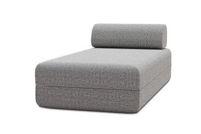 Méridienne non convertible et modulable - Tissu tweed Gris