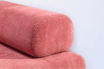 Méridienne non convertible et modulable - Velours côtelé Rose