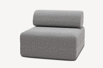 Fauteuil non convertible et modulable - Tissu tweed Gris