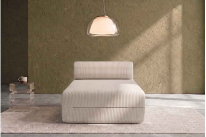Méridienne non convertible et modulable - Velours côtelé Blanc