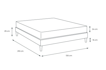 Ensemble Matelas Sommier 130x210 cm - Sommier Gris (en kit) - Actiflex Morpho