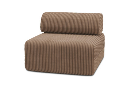 Fauteuil non convertible et modulable - Velours côtelé XL Marron