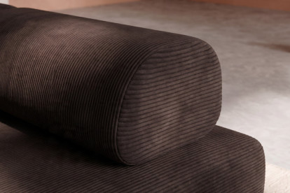 Fauteuil non convertible et modulable - Velours côtelé Marron