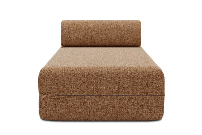 Méridienne non convertible et modulable - Tissu tweed Marron