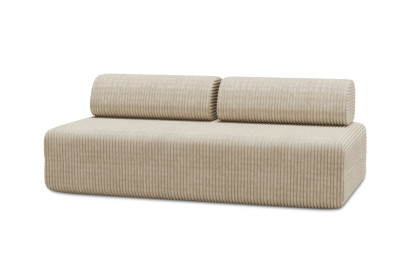 Canapé 3 places non convertible et modulable - Velours côtelé XL Beige