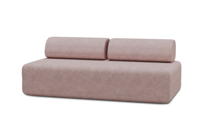 Canapé 3 places non convertible et modulable - Velours côtelé Rose pâle