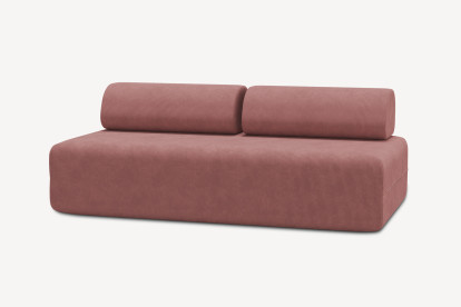 Canapé 3 places non convertible et modulable - Velours côtelé Rose