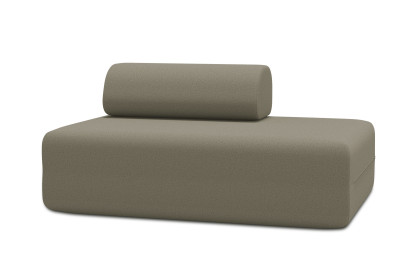 Canapé 2 places non convertible et modulable - Tissu lisse Taupe