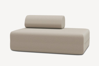 Canapé 2 places non convertible et modulable - Tissu lisse Beige