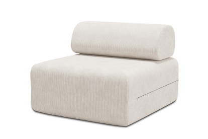 Fauteuil non convertible et modulable - Velours côtelé Blanc