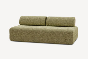 Canapé 3 places non convertible et modulable - Tissu tweed Vert