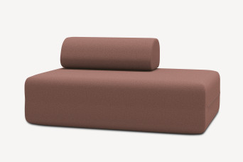 Canapé 2 places non convertible et modulable - Tissu lisse Terracotta