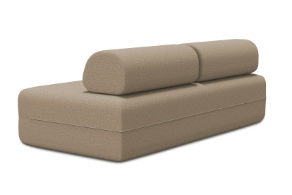 Canapé 3 places non convertible et modulable - Tissu lisse Marron