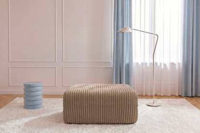 Pouf non convertible et modulable - Velours côtelé XL Marron