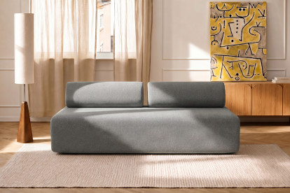 Canapé 3 places non convertible et modulable - Tissu lisse Gris