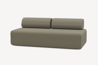 Canapé 3 places non convertible et modulable - Tissu lisse Taupe