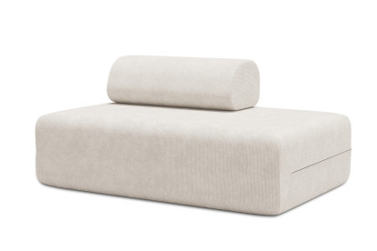 Canapé 2 places non convertible et modulable - Velours côtelé Blanc
