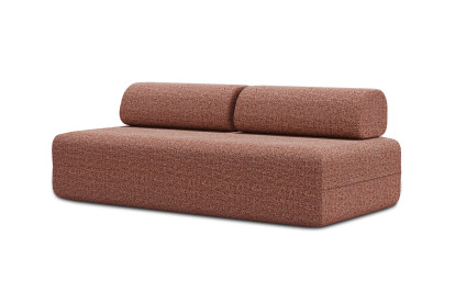 Canapé 3 places non convertible et modulable - Tissu tweed Rouge
