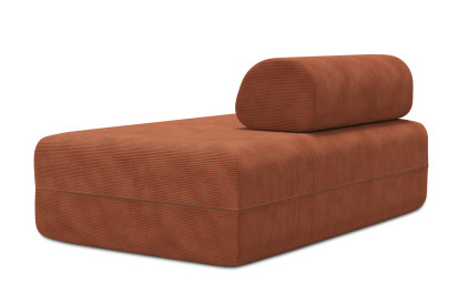 Canapé 2 places non convertible et modulable - Velours côtelé Terracotta