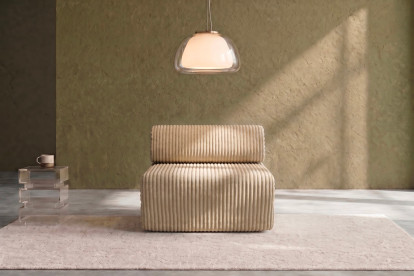 Fauteuil non convertible et modulable - Velours côtelé XL Beige