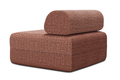 Fauteuil non convertible et modulable - Tissu tweed Rouge