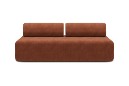 Canapé 3 places non convertible et modulable - Velours côtelé Terracotta