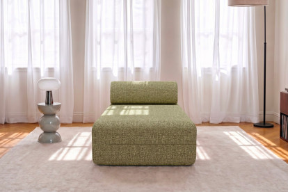 Méridienne non convertible et modulable - Tissu tweed Vert
